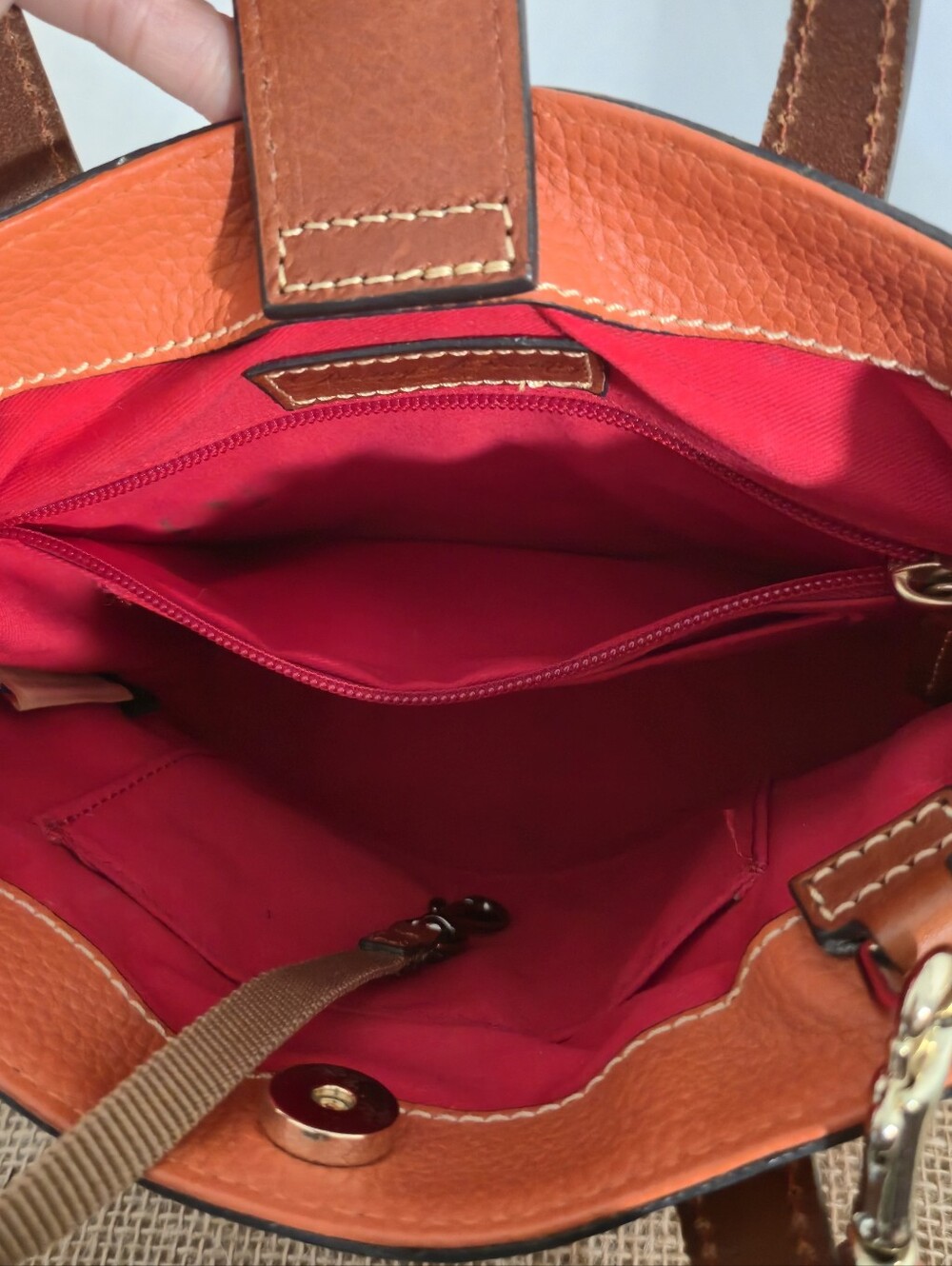 Dooney & Bourke Pebble Leather Orange Tote - Picture 6 of 13